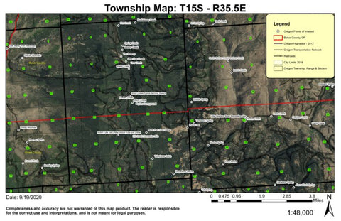 Fopian Creek T15N R35.5E Township Map Preview 1