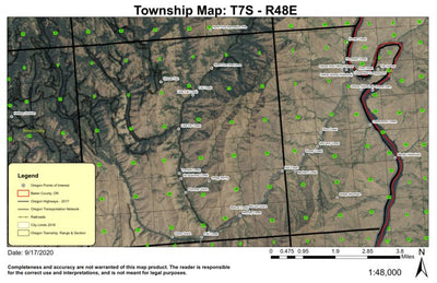 Oxbow T7S R48E Township Map Preview 1