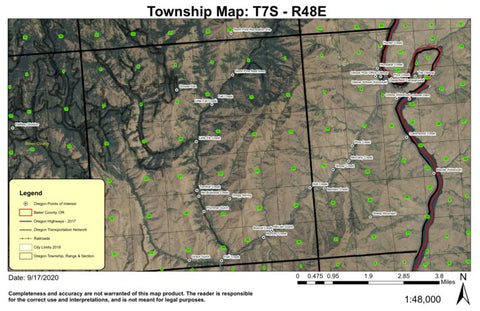 Oxbow T7S R48E Township Map Preview 1