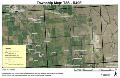 Missouri Flat T8S R40E Township Map Preview 1