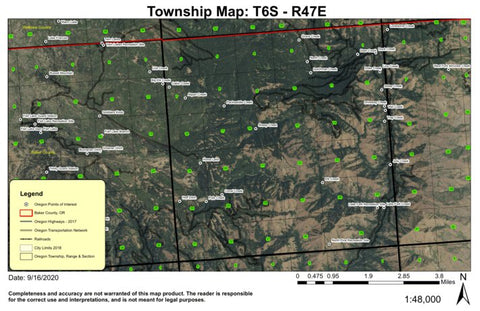 Lake Fork T6S R47E Township Map Preview 1
