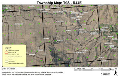 Timber Canyon T9S R44E Township Map Preview 1