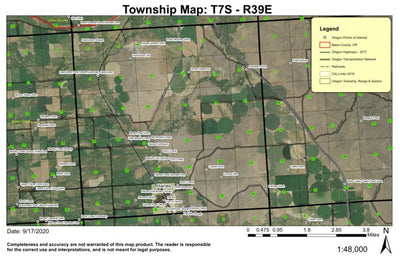 Haines T7S R39E Township Map Preview 1