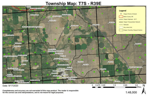 Haines T7S R39E Township Map Preview 1