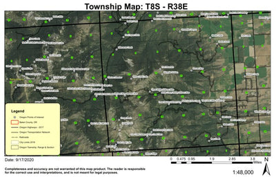 Hunt Mountain T8S R38E Township Map Preview 1