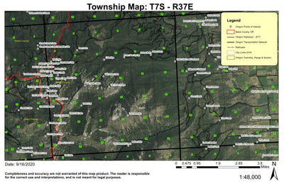 Twin Mountain T7S R37E Township Map Preview 1