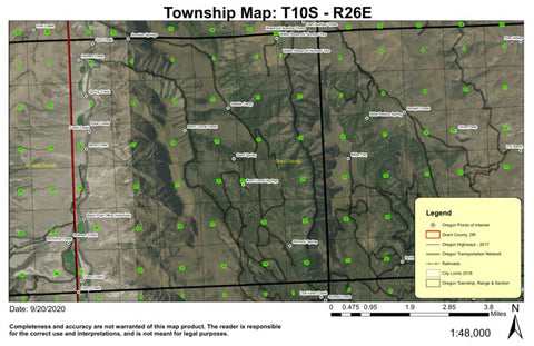Waller Reservoir T10S R26E Township Map Preview 1