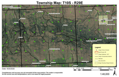 Round Basin T10S R29E Township Map Preview 1