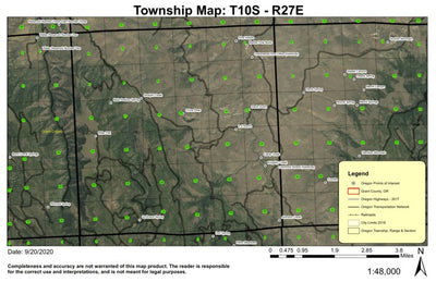 China Peak T10S R27E Township Map Preview 1