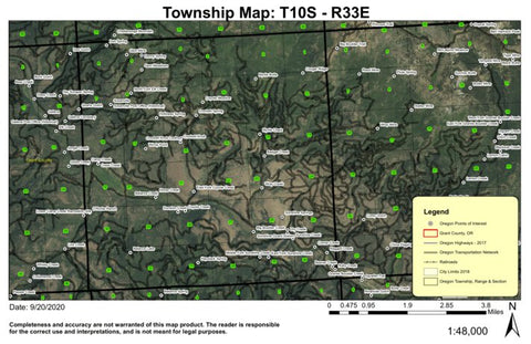Crockett Butte Lookout T10S R33E Township Map Preview 1