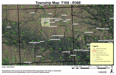 Long Creek T10S R30E Township Map Preview 1