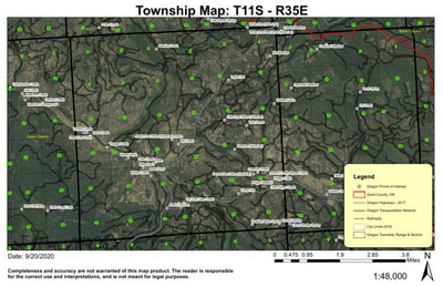 Austin Junction T11S R35E Township Map Preview 1
