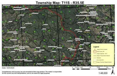 Crawford Meadow T11S R35.5E Township Map Preview 1