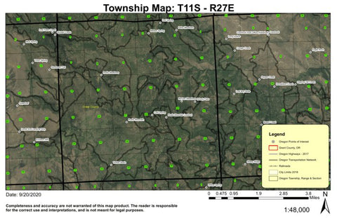 Rudio Mountain T11S R27E Township Map Preview 1