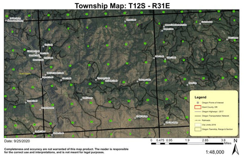 Mountain Rest T12S R31E Township Map Preview 1