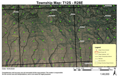 Pismire Camp T12S R28E Township Map Preview 1