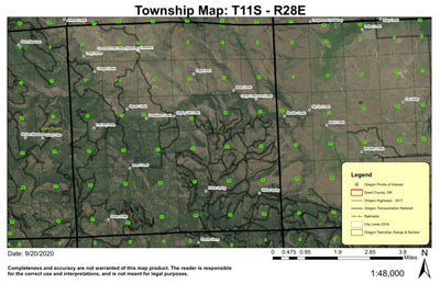 Lost Boy Butte T11S R28E Township Map Preview 1