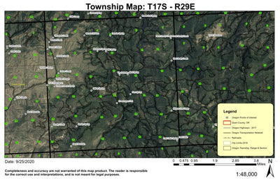 Sand Mountain T17S R29E Township Map Preview 1