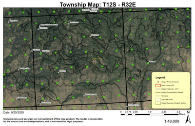 Magone Lake T12S R32E Township Map Preview 1