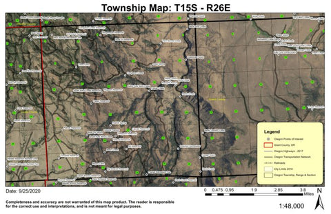 Frazier Creek T15S R26E Township Map Preview 1