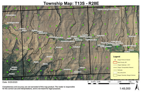 Coyote Butte T13S R28E Township Map Preview 1