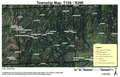 Lemon Creek T15S R29E Township Map Preview 1