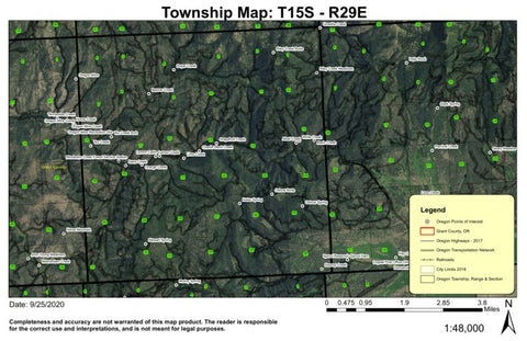 Lemon Creek T15S R29E Township Map Preview 1