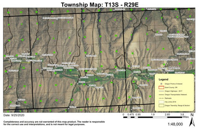 Blue Mountain T13S R29E Township Map Preview 1