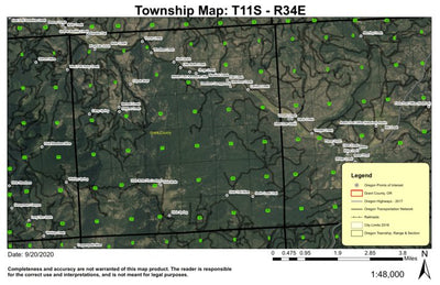 Dixie Butte T11S R34E Township Map Preview 1