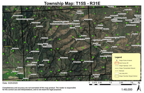 Fall Mountain T15S R31E Township Map Preview 1