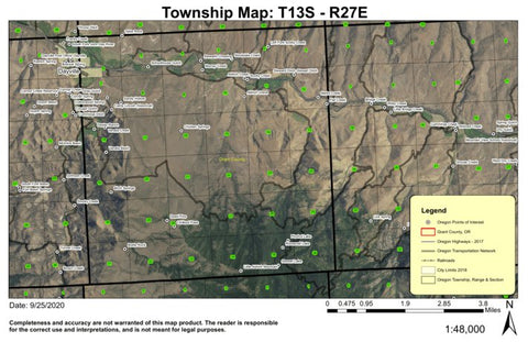 Dayville T13S R27E Township Map Preview 1
