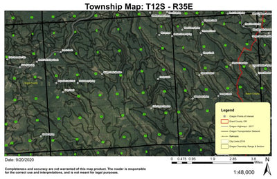 Easy Creek T12S R35E Township Map Preview 1
