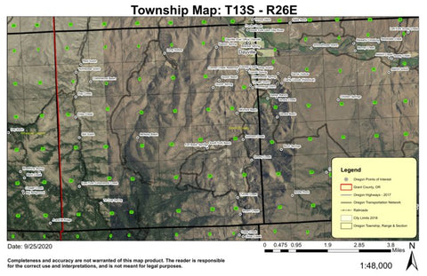 Dayville T13S R26E Township Map Preview 1