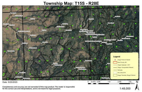 Horse Mountain T15S R28E Township Map Preview 1