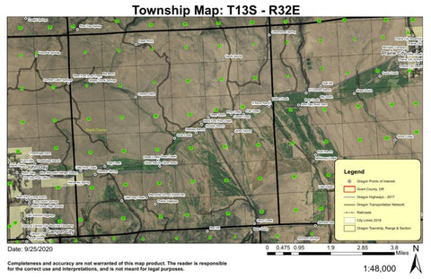 Coyote Gulch T13S R32E Township Map Preview 1