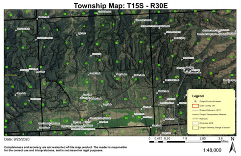 Sproul T15S R30E Township Map Preview 1