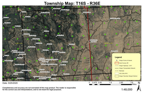 Monkey Run T16S R36E Township Map Preview 1