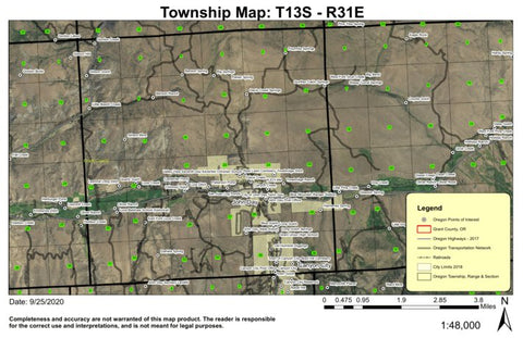 John Day T13S R31E Township Map Preview 1