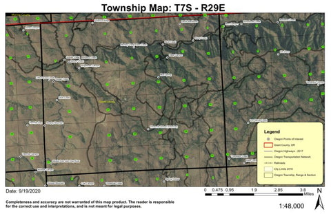 Devil's Backbone T7S R29E Township Map Preview 1
