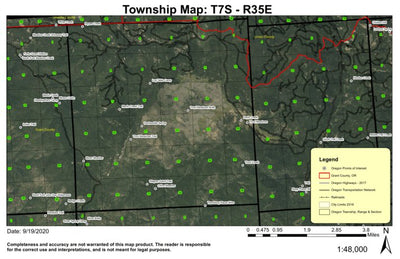 Trout Meadows Butte T7S R35E Township Map Preview 1
