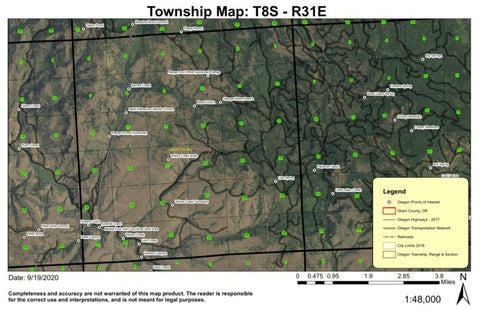 Range T8S R31E Township Map Preview 1