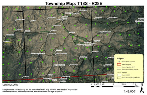 Donivan Mountain T18S R28E Township Map Preview 1