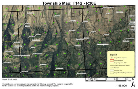 Ingle Mountain T14S R30E Township Map Preview 1