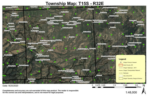 Three Rocks T15S R32E Township Map Preview 1