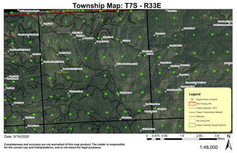 Round Meadows T7S R33E Township Map Preview 1
