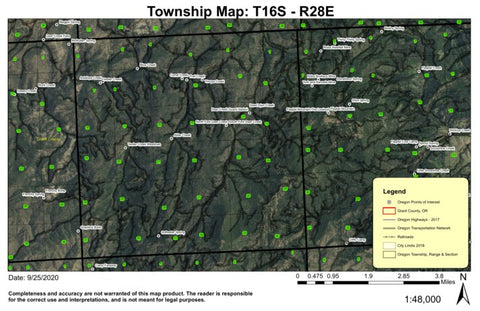 Deer Creek T16S R28E Township Map Preview 1