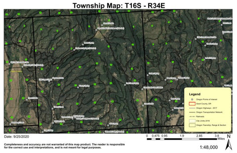 Summit Prairie T16S R34E Township Map Preview 1