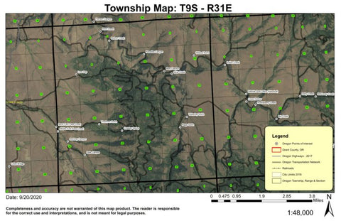 Paradise Canyon T9S R31E Township Map Preview 1