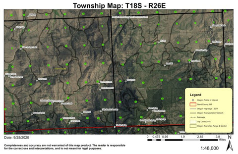 Little Mowich Mountain T18S R26E Township Map Preview 1