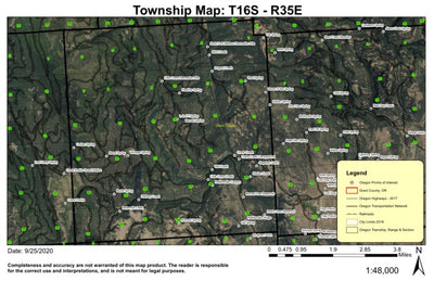 Crane Creek T16S R35E Township Map Preview 1